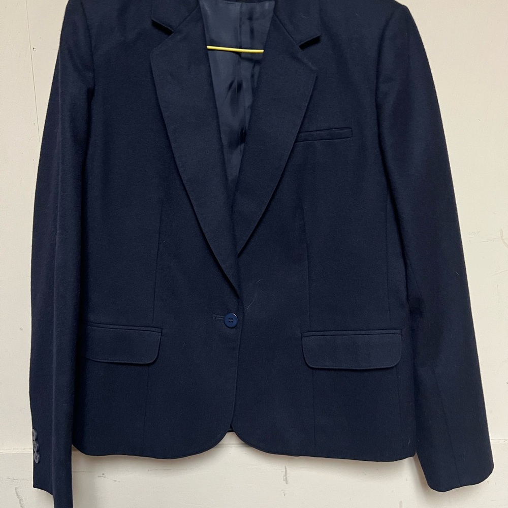 Harve Benard Navy Single-Button Sport Coat Blazer - Wool